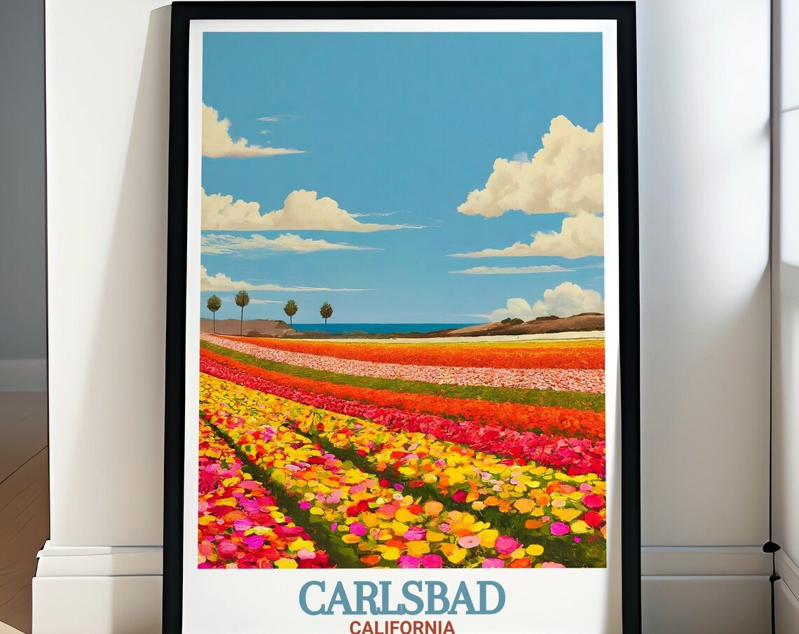 The Flower Fields, Carlsbad Travel Poster