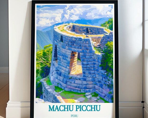 Machu Picchu Peru Temple of the Sun Inca Ruins Travel Poster
