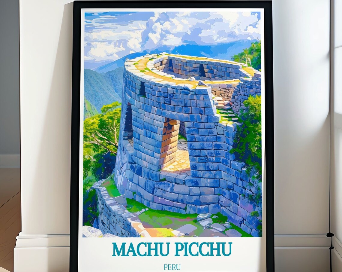 Machu Picchu Peru Temple of the Sun Inca Ruins Travel Poster