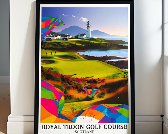 Royal Troon Golf Course Travel Poster Ayrshire Coastline Isle Of Arran Golf Posters Ayrshire Coastline Isle Of Arran Prints
