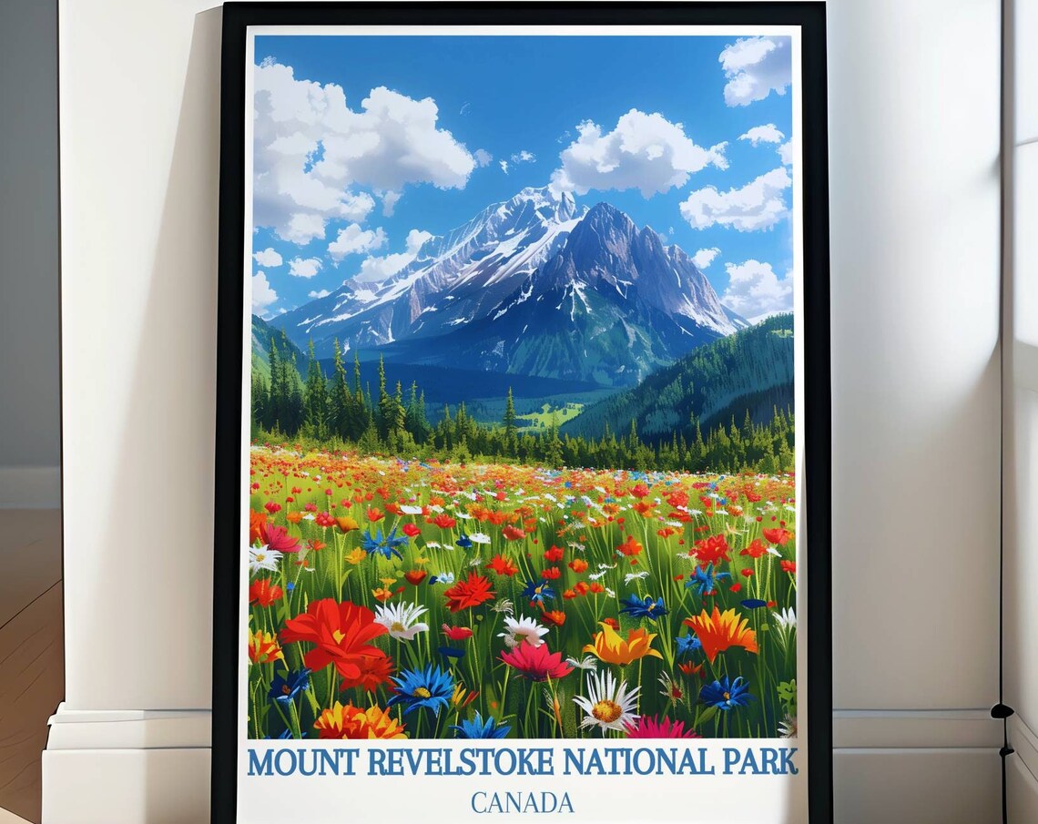 Mount Revelstoke National Park Wildflower Meadow Canada Peaks Poster