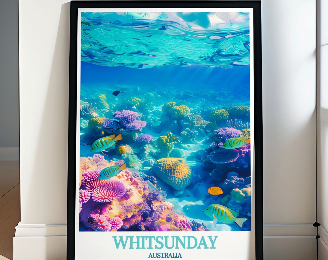 Whitsunday Coral Reef Underwater Marine Life Scene Travel Poster