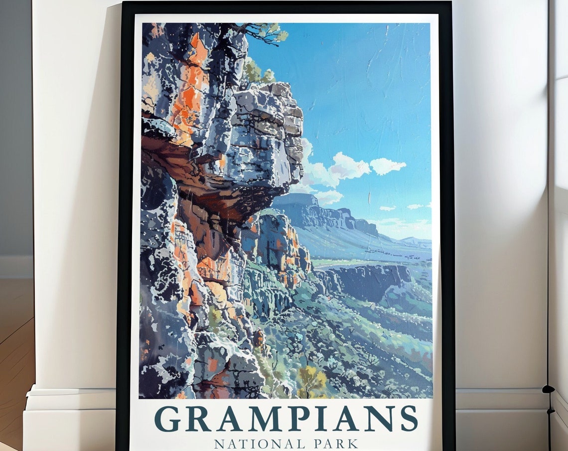Grampians National Park Rugged Cliffs Valley View Scenic Poster