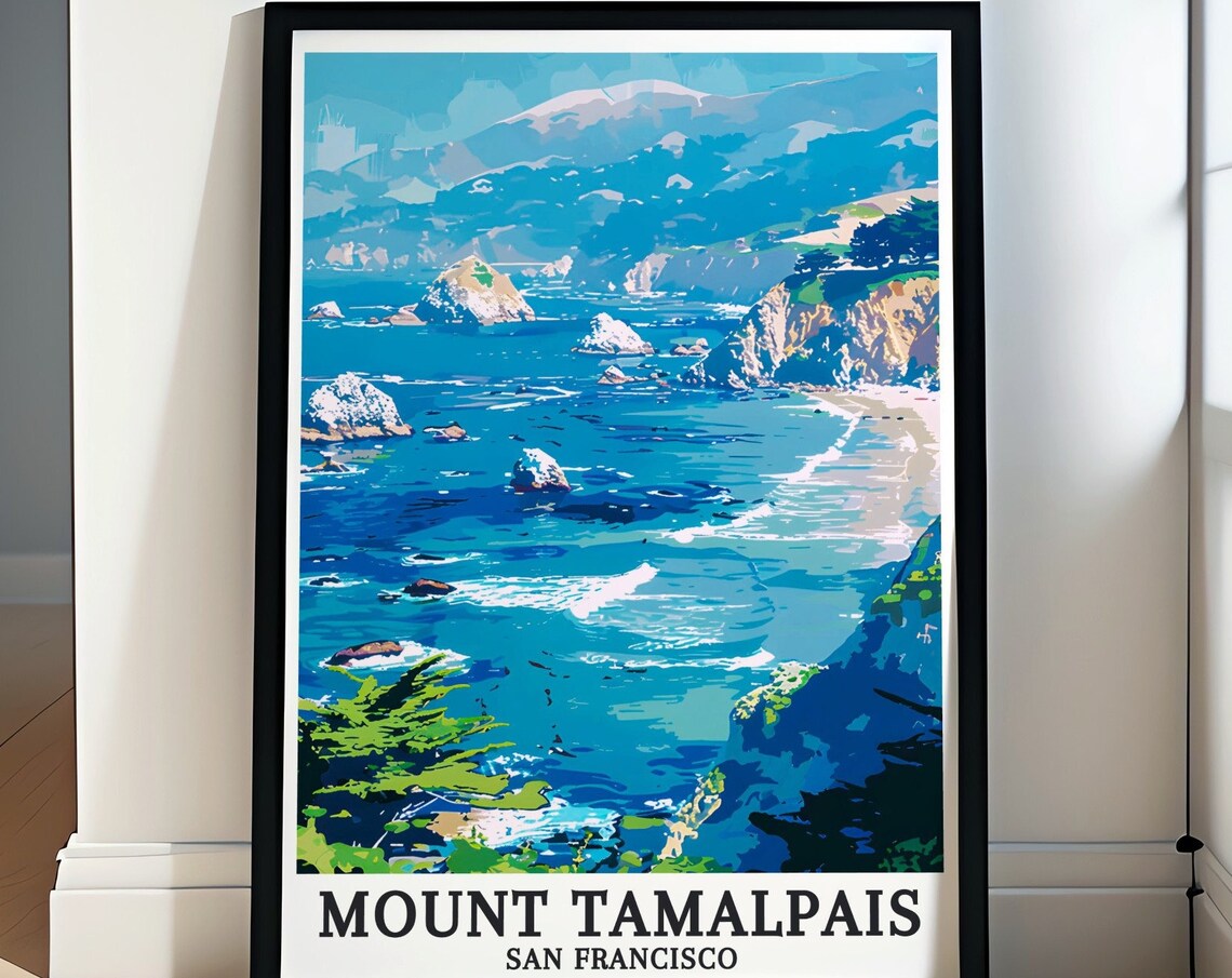 Mount Tamalpais San Francisco Pacific Coastline Cliffs View Poster