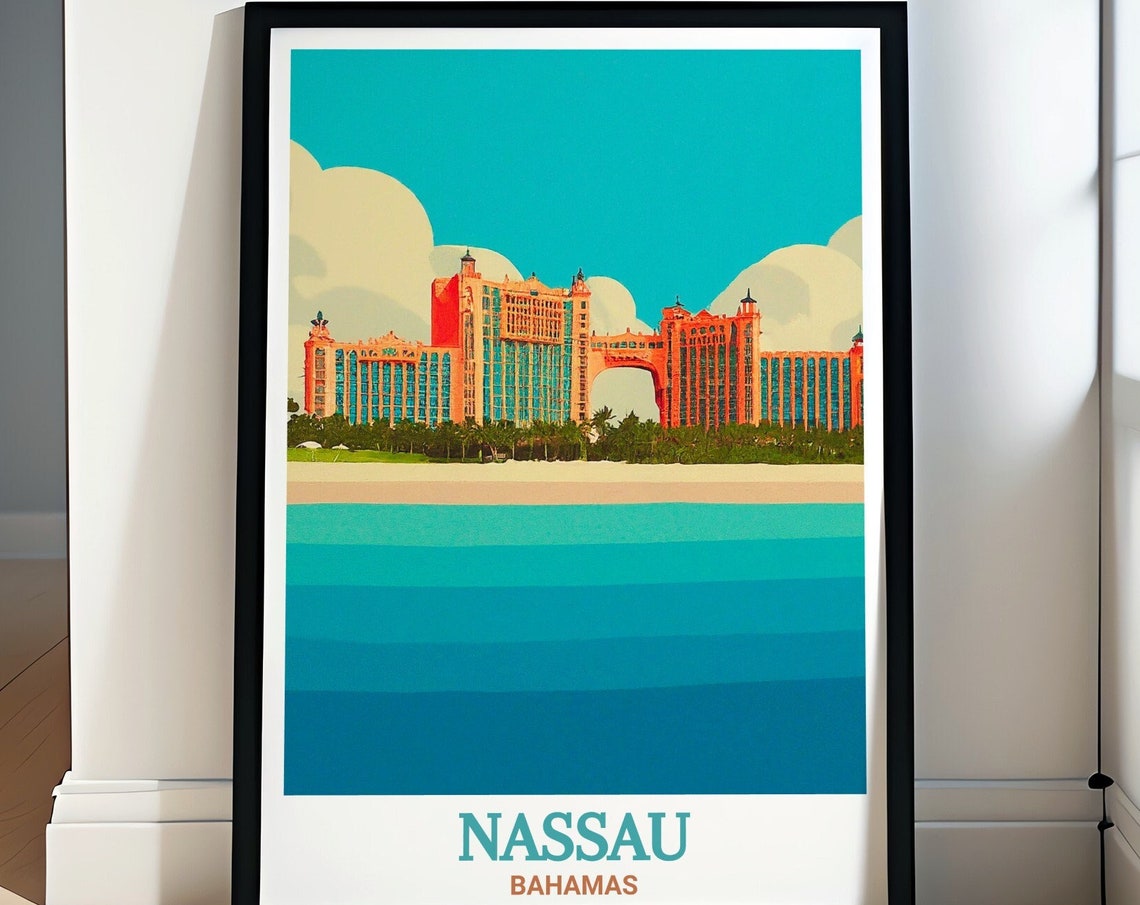 Nassau Atlantis Resort Pink Towers Caribbean Sea View Poster