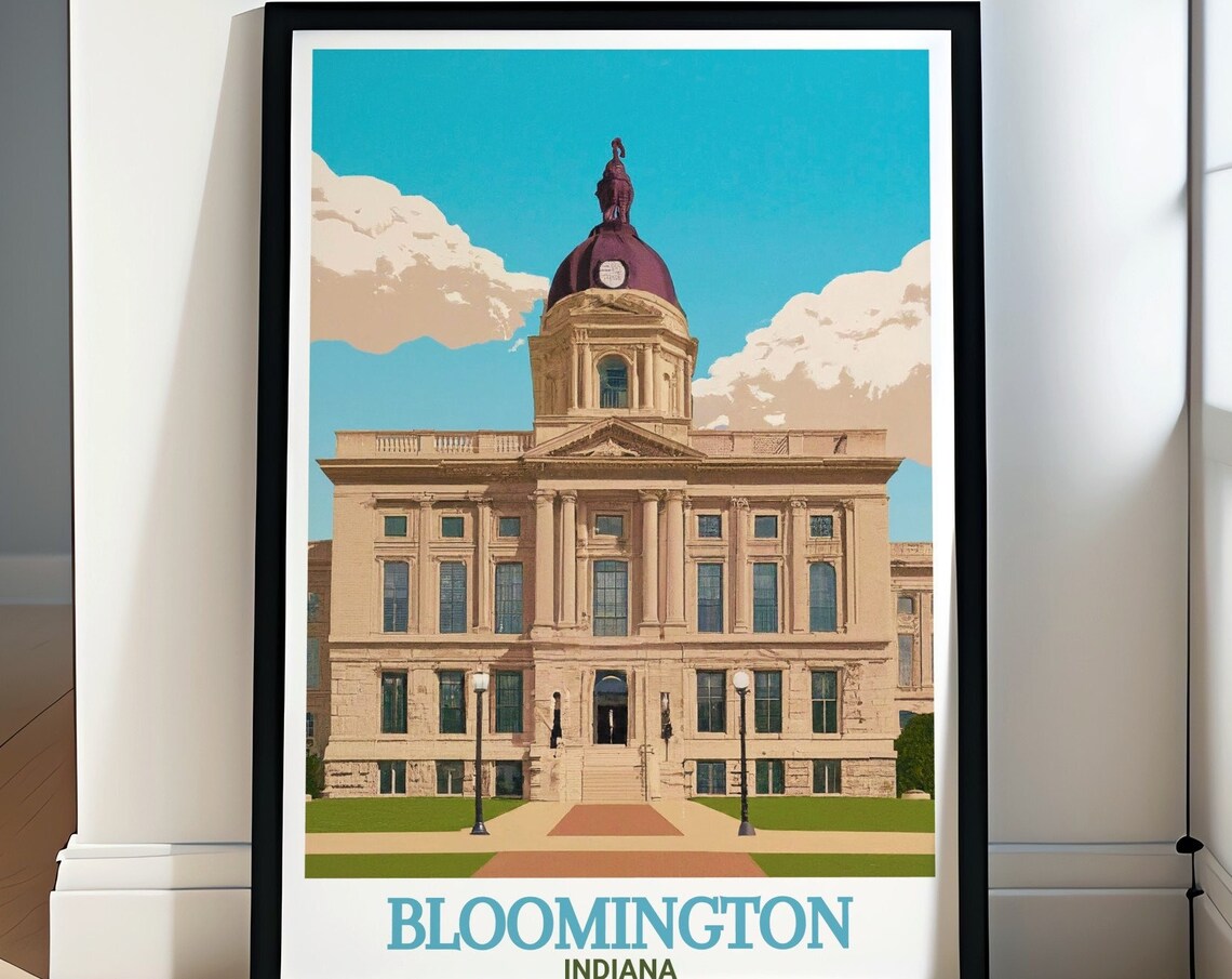 Bloomington Indiana Historic Courthouse Dome Landmark Poster