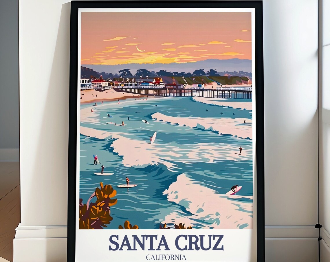Santa Cruz Beach Boardwalk And Wharf Art Print