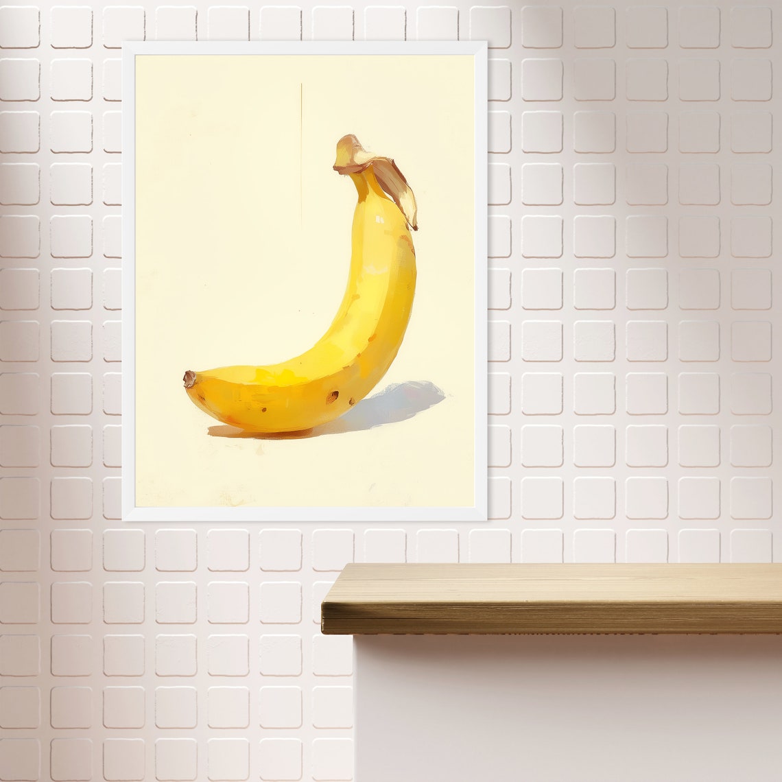 Bright Yellow Banana Painted in Loose Watercolor Style Kitchen Print - Image 2