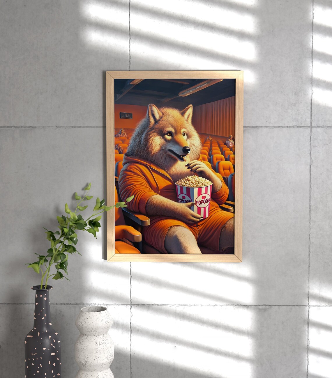 Wolf Eat Popcorn Animal Life Poster - Image 3