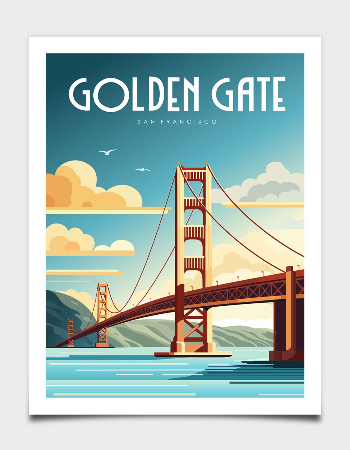 San Francisco Golden Gate Retro Travel Poster - Image 4