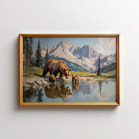Colorado Bear Cubs Wildlife Art Print
