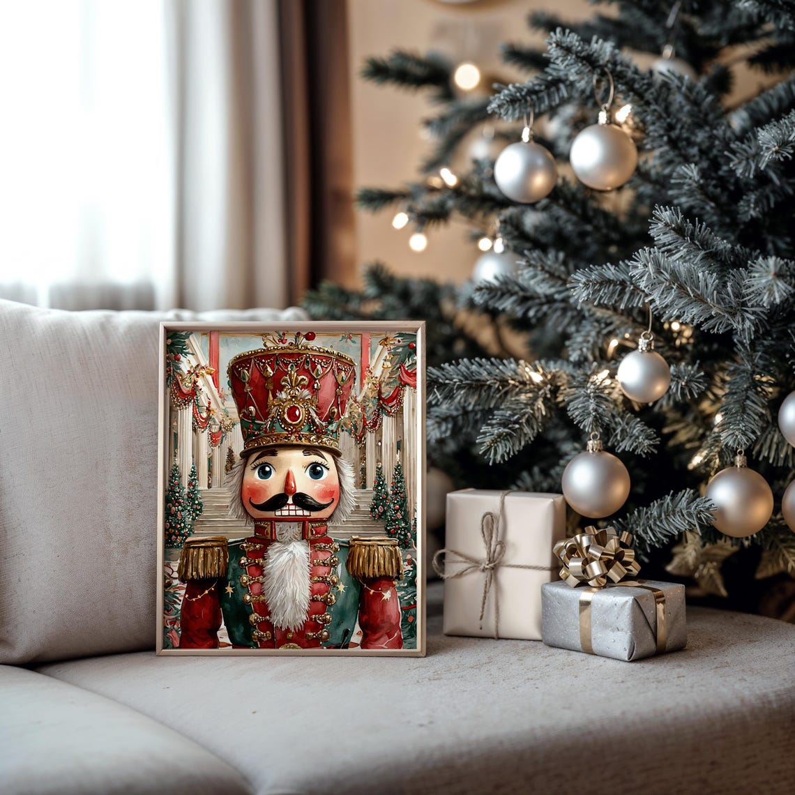 Vintage Nutcracker Soldier Christmas Palace Portrait Holiday Wall Art - Image 2