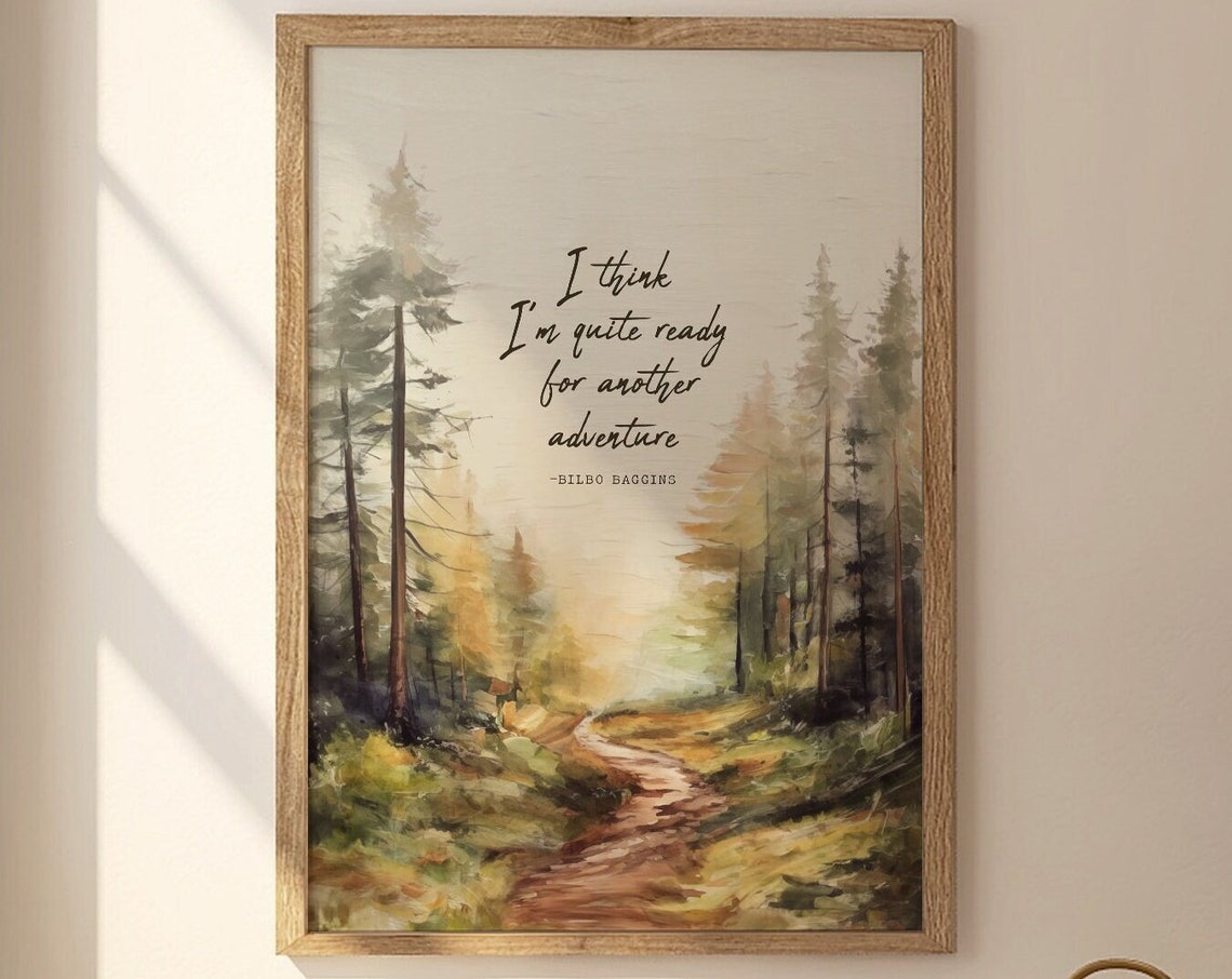 Bilbo Baggins Ready For Another Adventure Forest Path Watercolor Print - Image 2