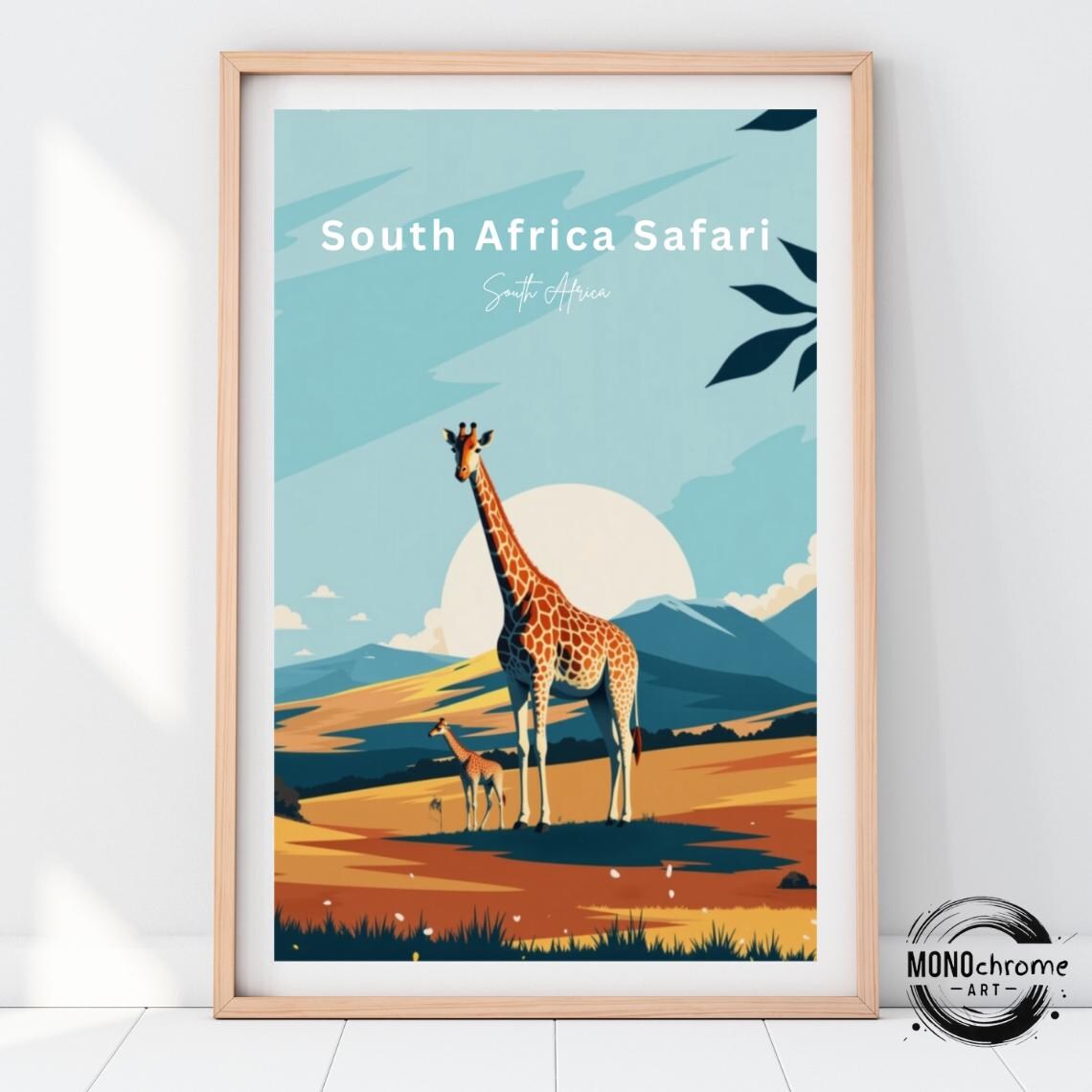 South Africa Safari Travel Poster, Birthday Gift