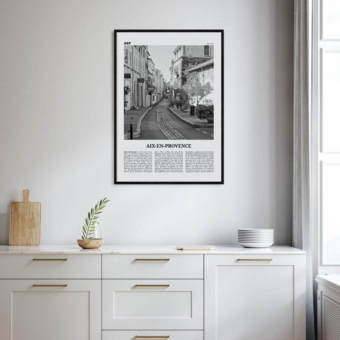 Aix En Provence Black And White No. 2 Art Print - Image 2