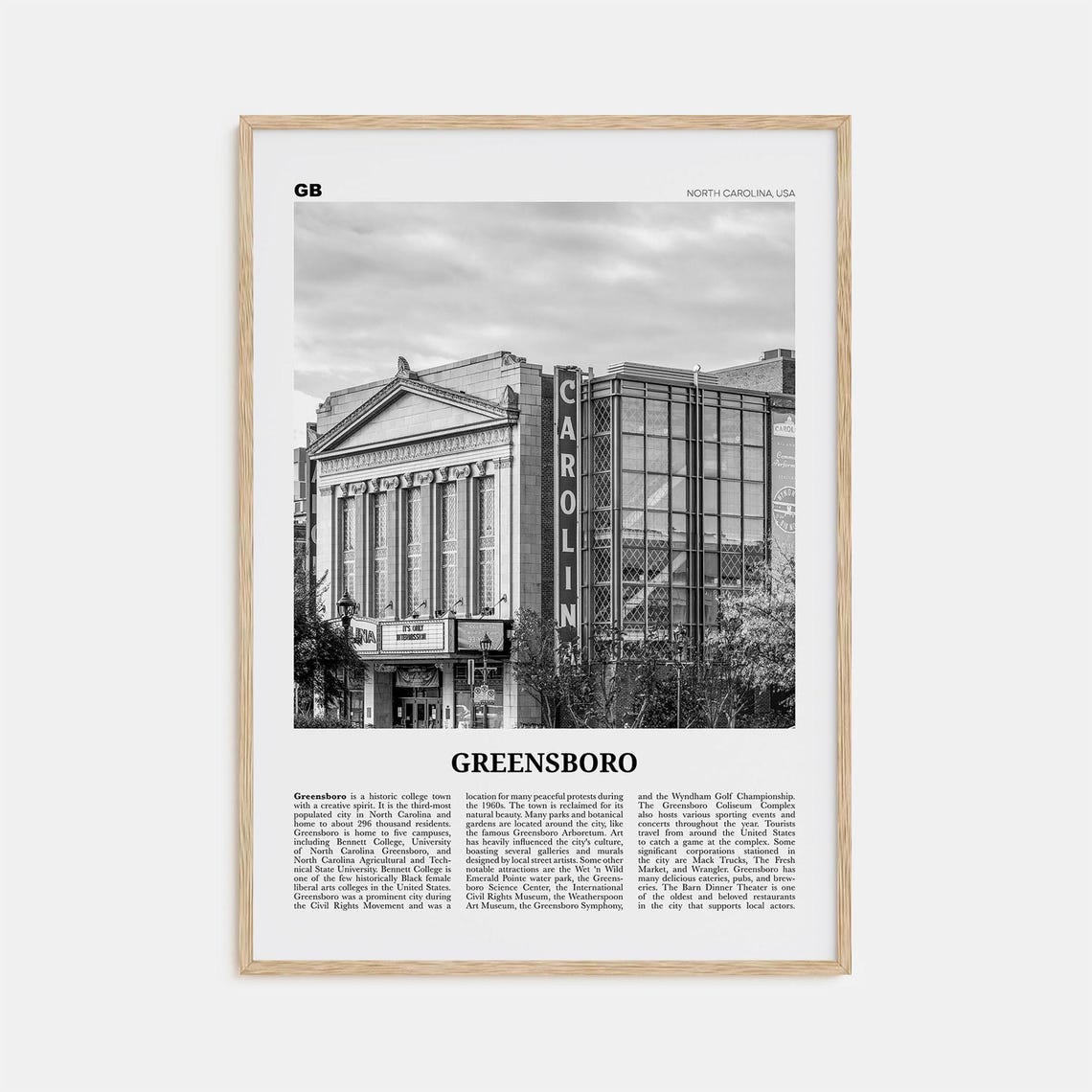 Greensboro Print Black And White No 2 Greensboro Wall Art Greensboro Poster Greensboro Photo North Carolina Usa United States