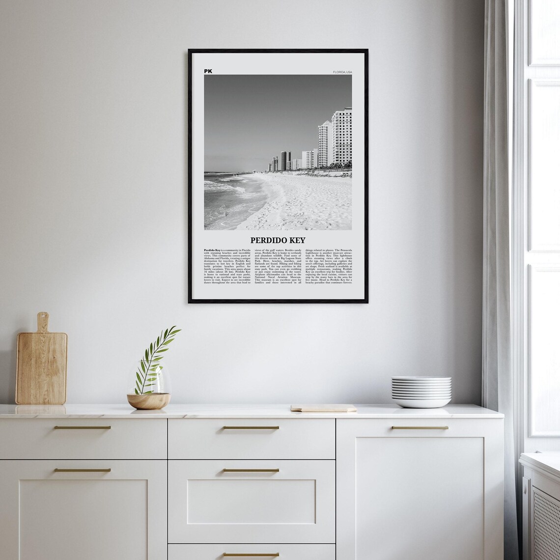 Perdido Key, Florida Black And White Travel Poster - Image 2