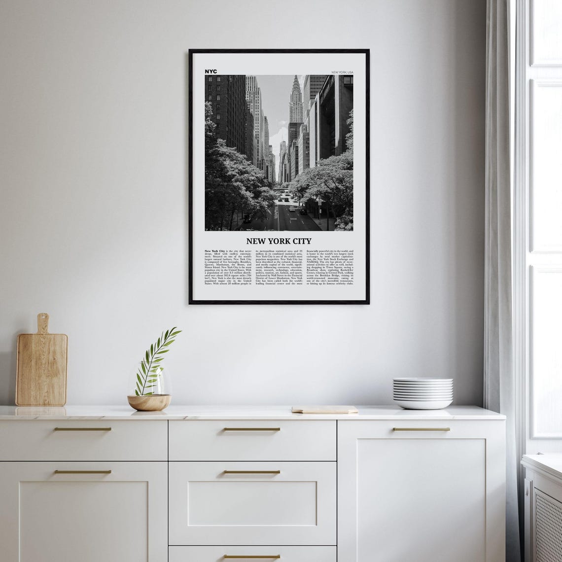 New York City Black And White Travel Poster Print - Image 2