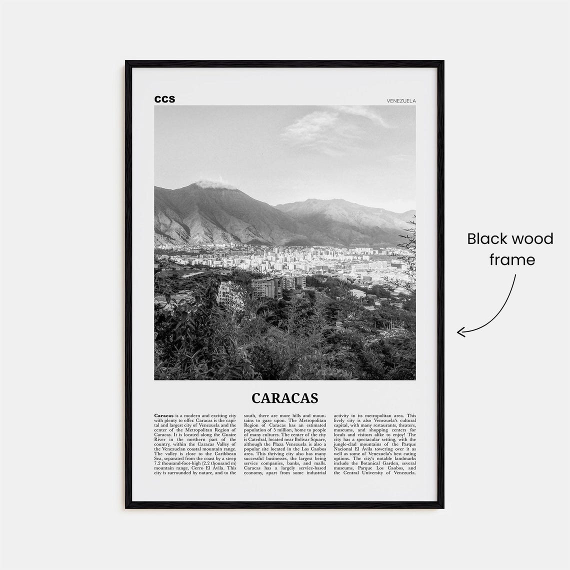 Caracas Print Black And White No 2 Caracas Wall Art Caracas Poster Caracas Photo Caracas Decor Venezuela Santiago De Len - Image 3