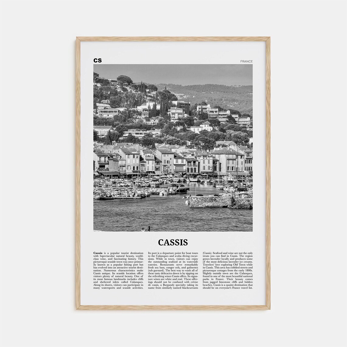 Cassis Black And White Art Print, French Riviera France