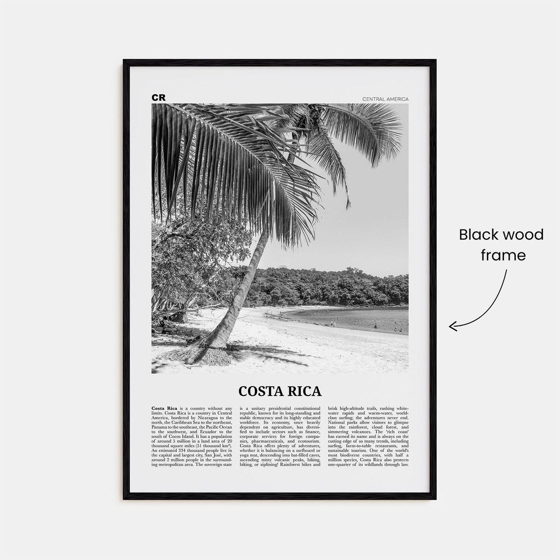 Costa Rica Black and White No. 2 Art Print - Image 3