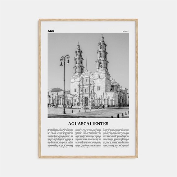Aguascalientes Black And White Poster Print, Mexico