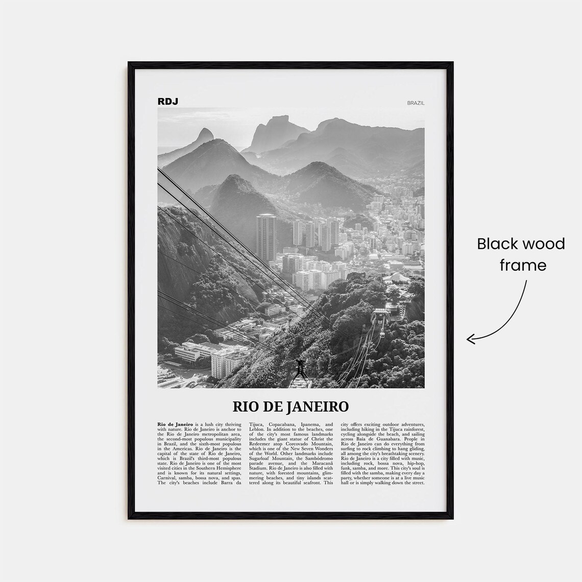 Rio De Janeiro Black And White No. 3 Poster - Image 3