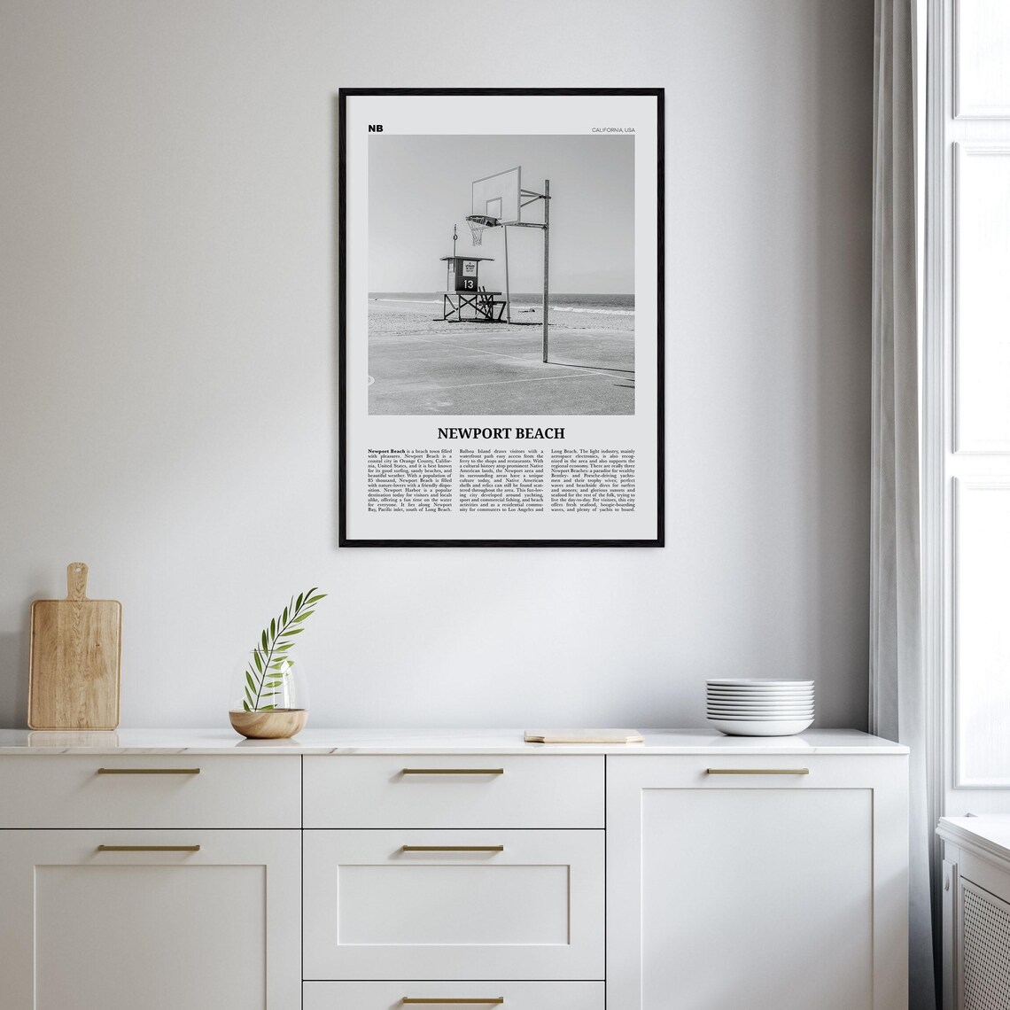 Newport Beach Black and White Travel Poster, California - Image 2