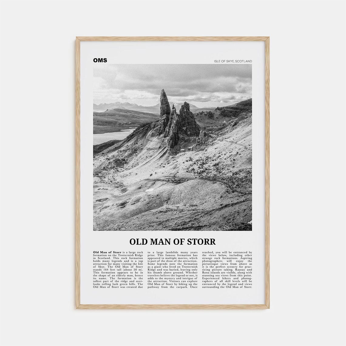 Old Man Of Storr Print Black And White Old Man Of Storr Wall Art Old Man Of Storr Poster Old Man Of Storr Photo Old Man Of Storr Dcor