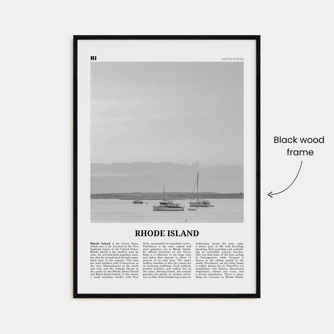 Rhode Island Black And White Travel Poster - Image 3