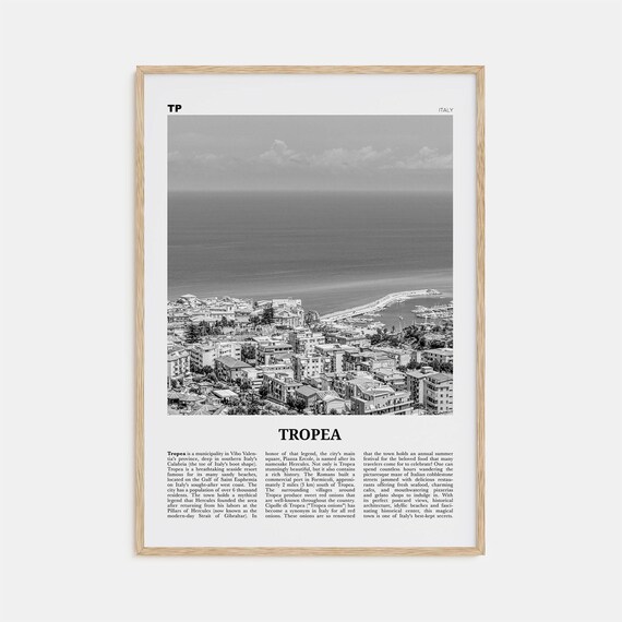 Tropea Black-And-White Travel Poster, Italy