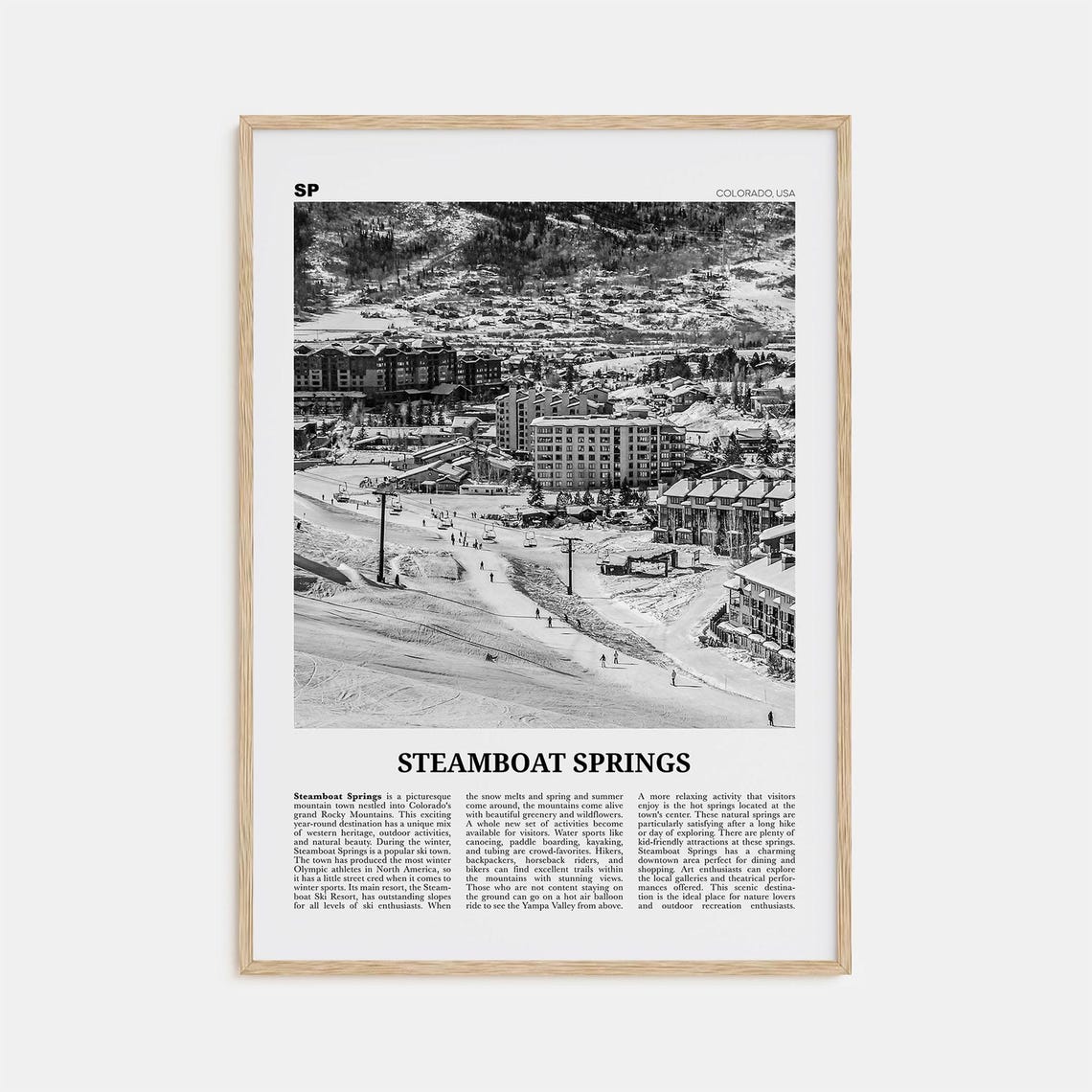 Steamboat Springs Print Black And White No 1 Steamboat Springs Wall Art Steamboat Springs Poster Steamboat Springs Photo Colorado Usa