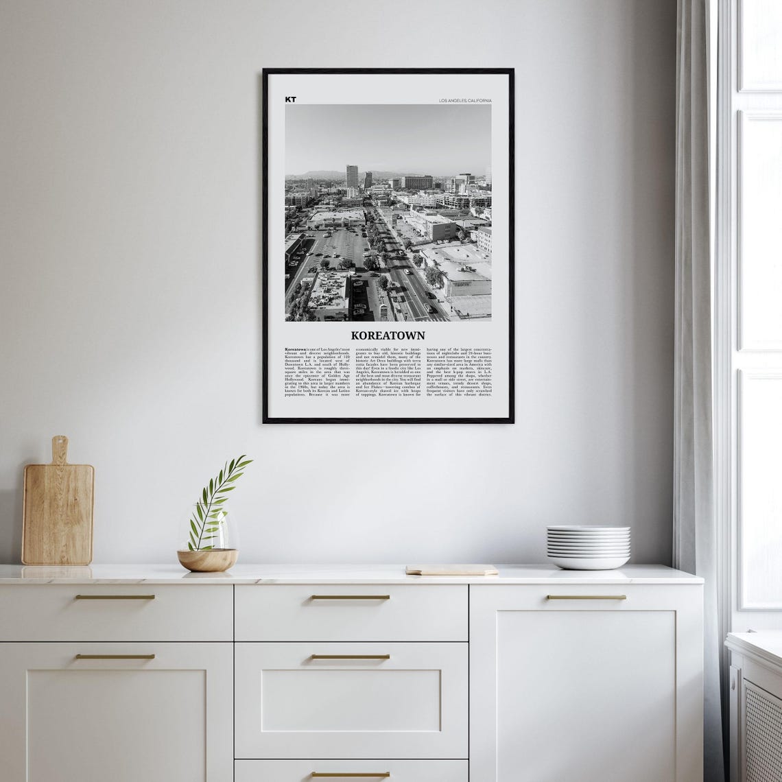 Koreatown Los Angeles Black and White Travel Poster - Image 2