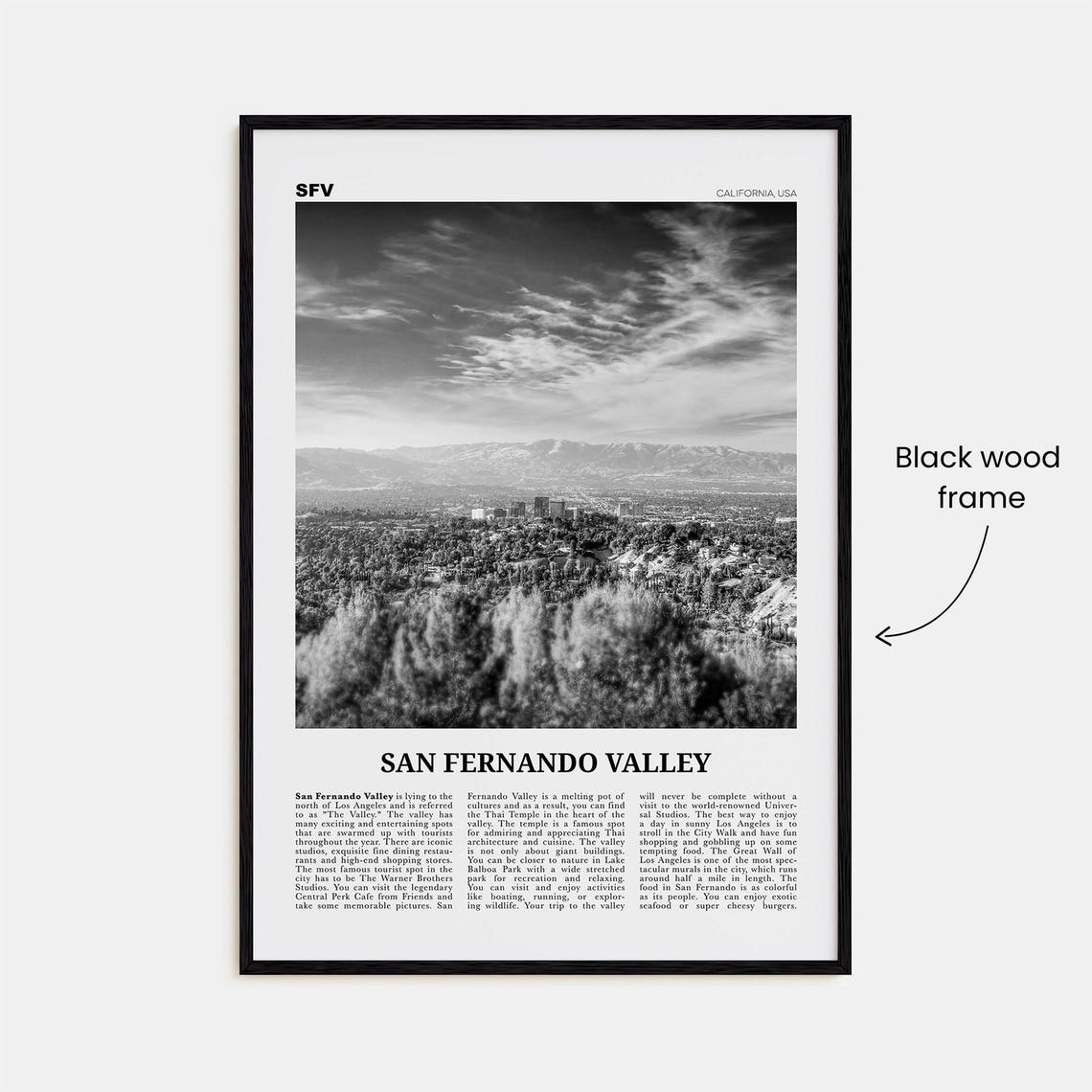 San Fernando Valley Print Black And White No 2 San Fernando Valley Art San Fernando Valley Poster San Fernando Photo California Usa - Image 3