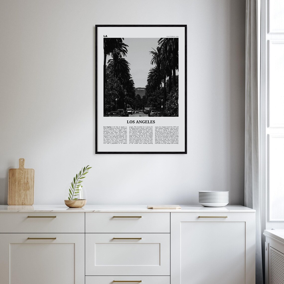 Los Angeles Black and White Travel Poster - Image 2