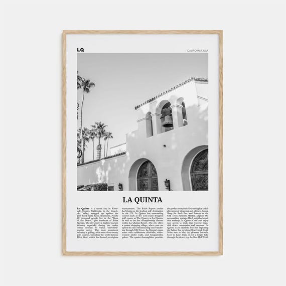 La Quinta Black and White Travel Poster, California