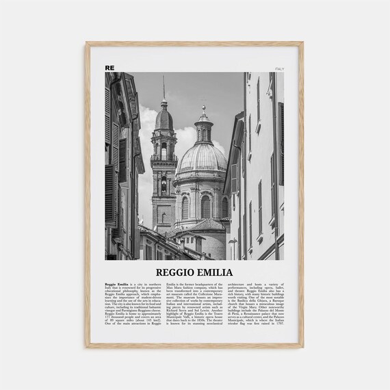 Reggio Emilia Black And White Travel Poster