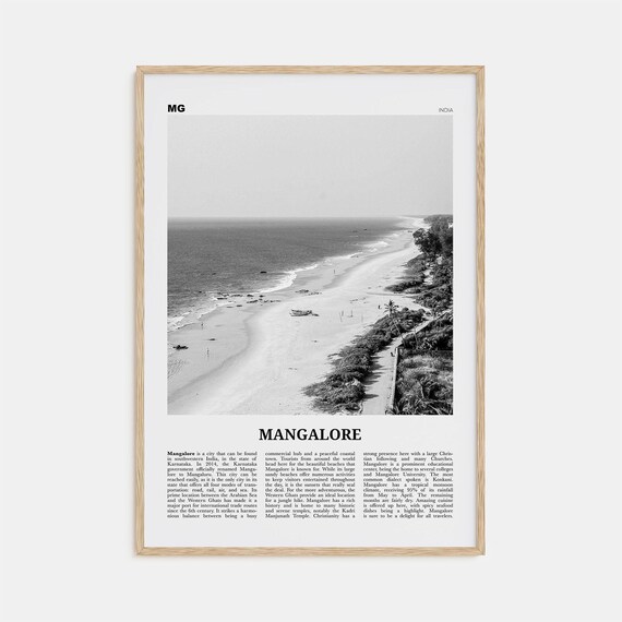 Mangalore Black And White Travel Poster, India