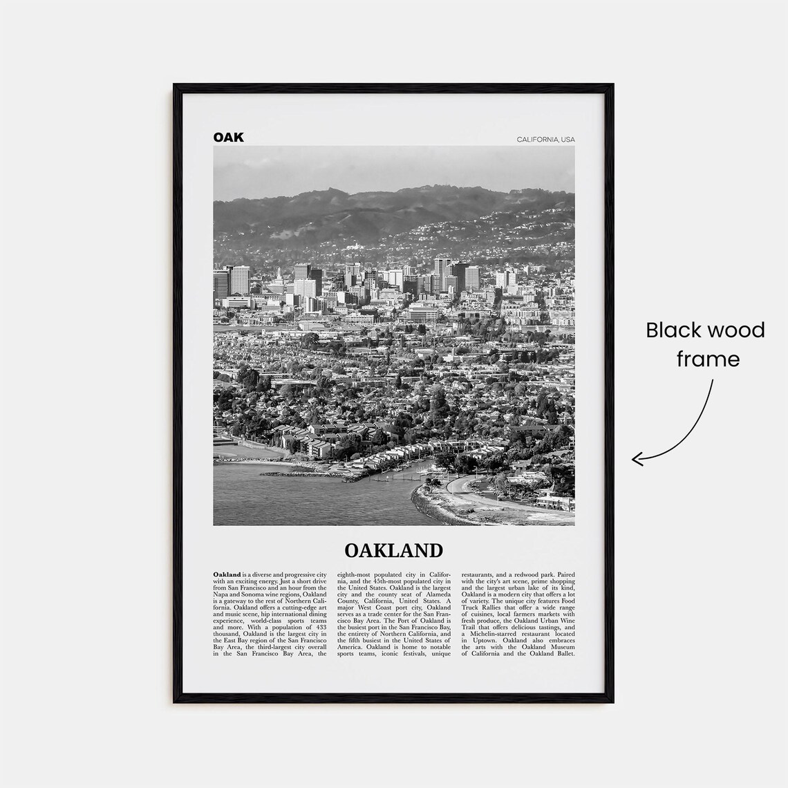 Oakland Black and White Art Print, California - Image 3
