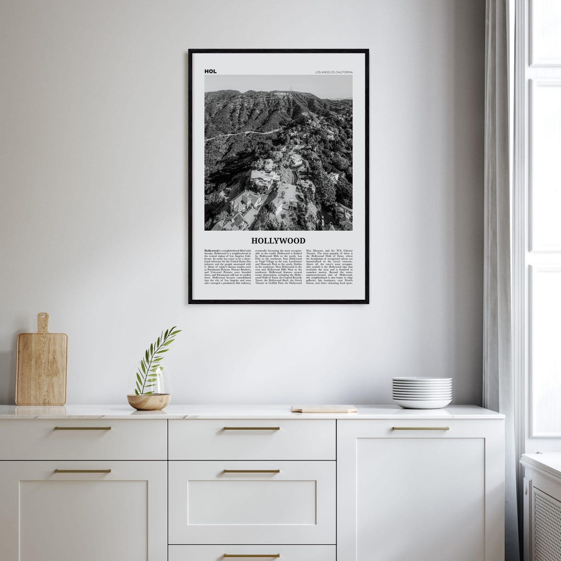 Hollywood Black and White Travel Poster, Los Angeles - Image 2