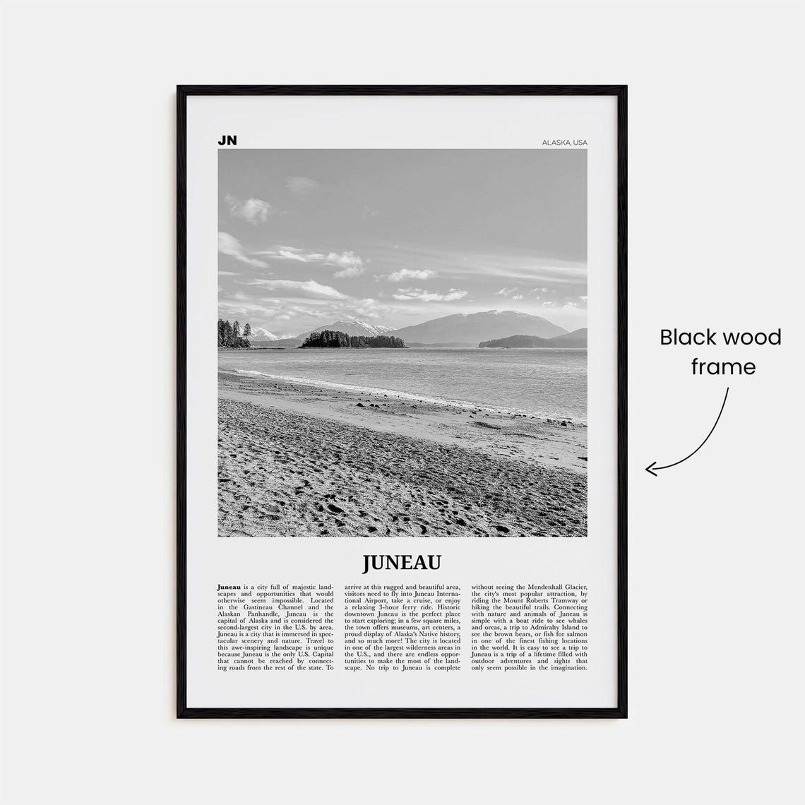 Juneau Print Black And White No 2 Juneau Wall Art Juneau Poster Juneau Photo Juneau Wall Dcor Alaska Usa United States America - Image 3