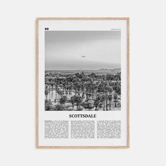 Scottsdale Black and White Travel Poster