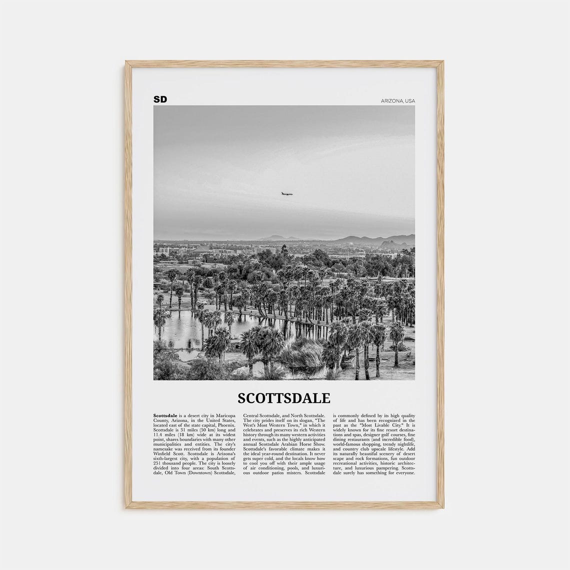 Scottsdale Black and White Travel Poster