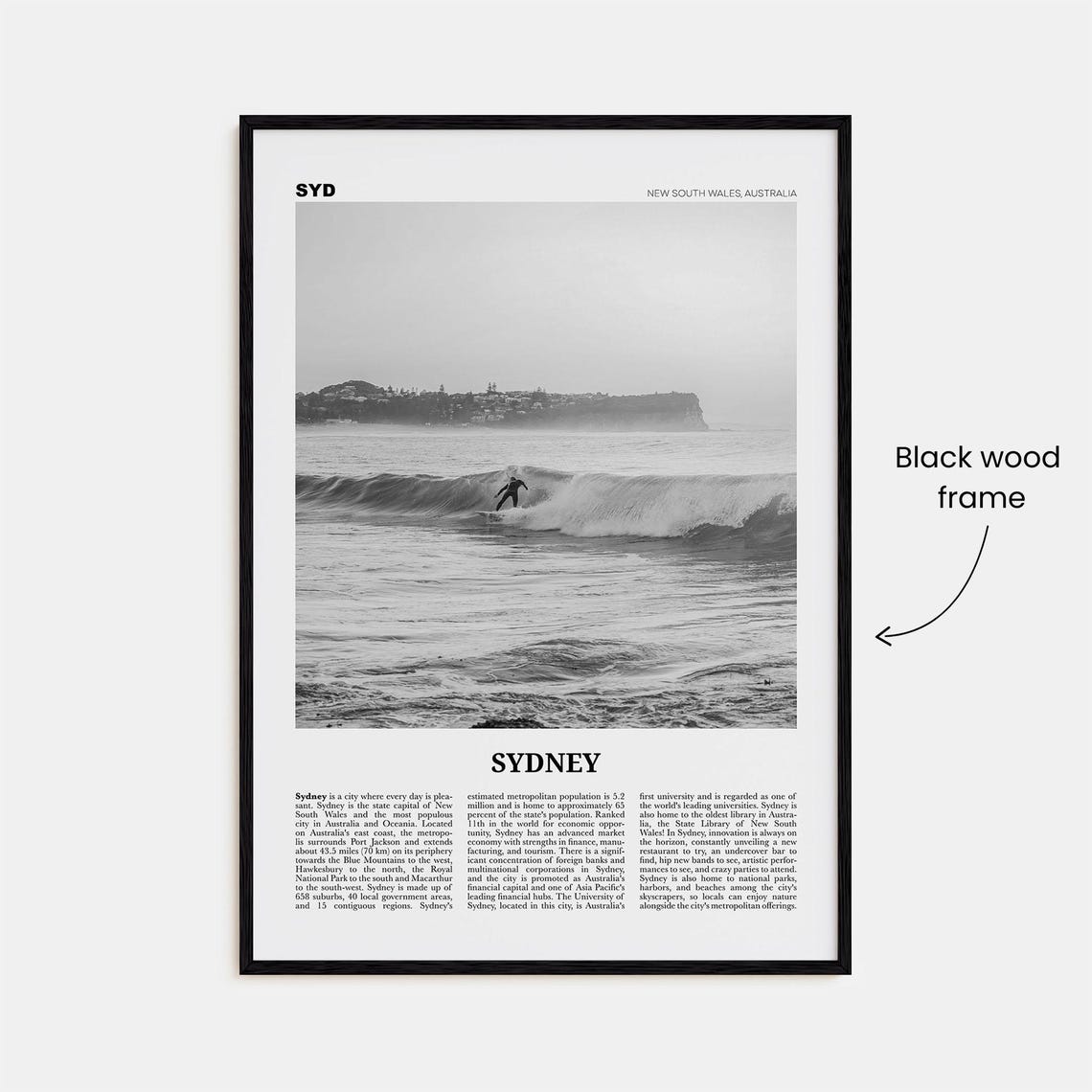 Sydney Print Black And White No 2 Sydney Wall Art Sydney Poster Sydney Photo Travel Print New South Wales Australia Oceania - Image 3