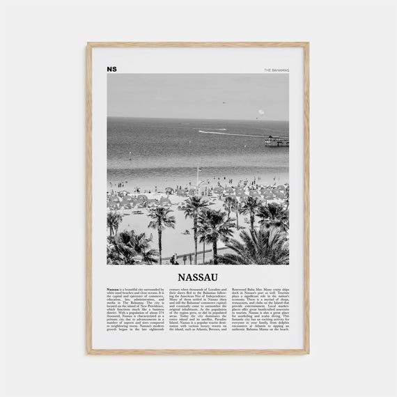 Nassau Black And White Travel Poster, New Providence