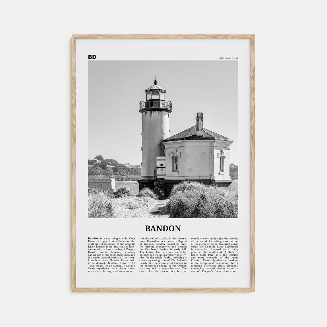 Bandon Print Black And White Bandon Wall Art Bandon Poster Bandon Photo Bandon Wall Dcor Oregon Usa United States North America