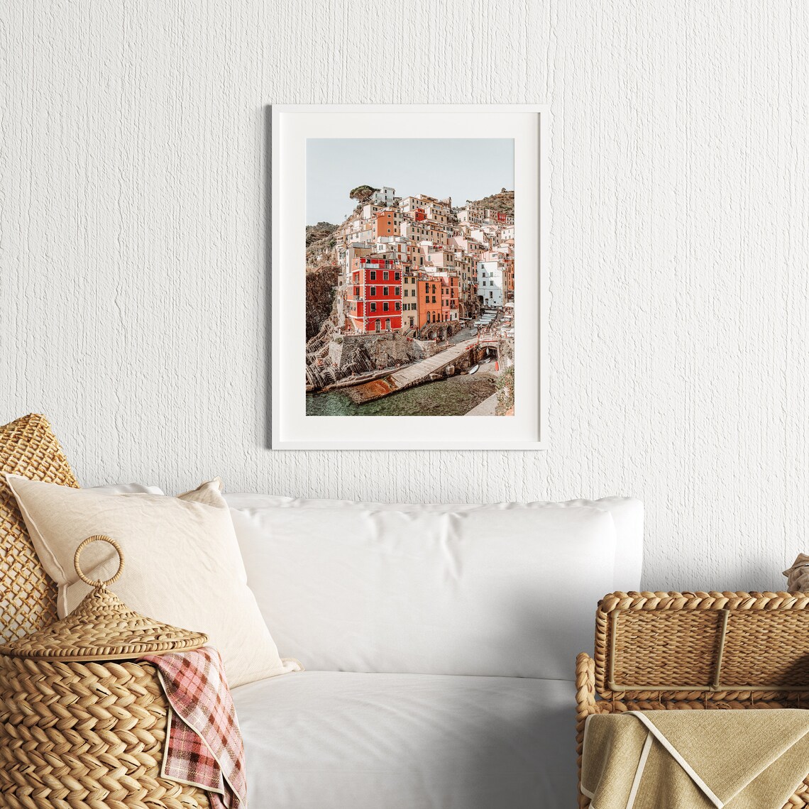 Riomaggiore Colorful Cliff Houses Harbor Italy Travel Photo Poster - Image 3