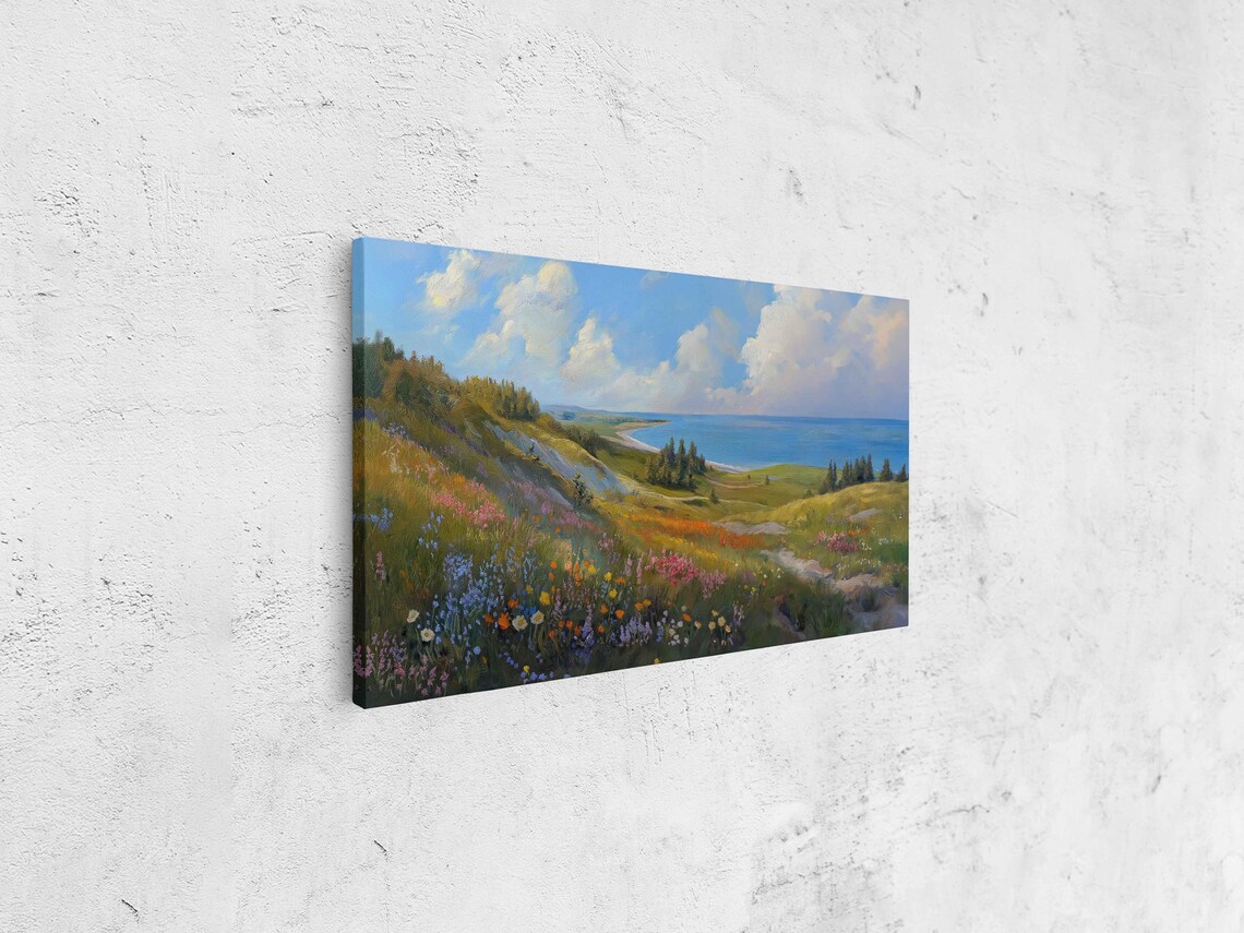 Whistling Straits Wildflower Meadow Lake View Summer Travel Poster - Image 4