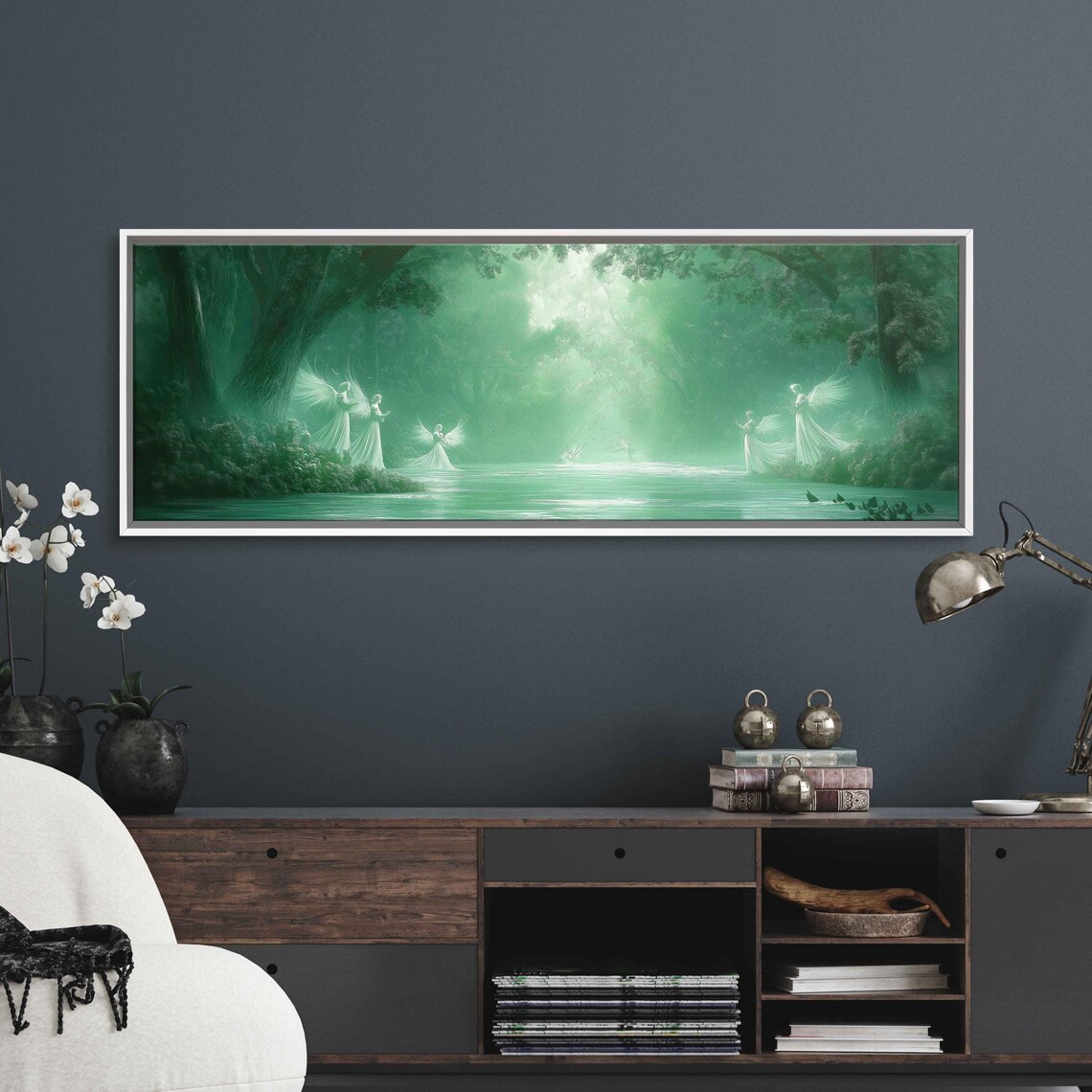 Enchanting Angels Dancing, Dreamlike Forest Scene - Image 3
