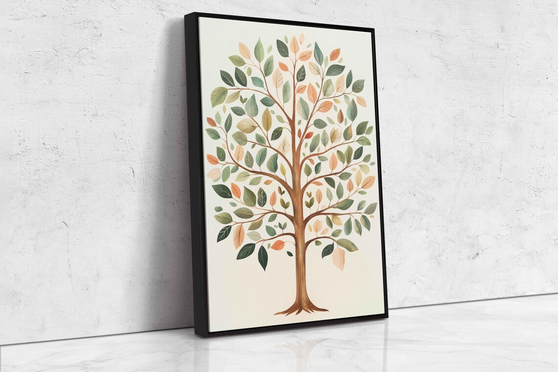 Tree Of Life Artwork Wall Art Print Vintage Design Earthy Pastels Symmetrical - Image 4